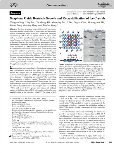 Graphene Oxide Restricts Growth and Recrystallization of Ice Crystals