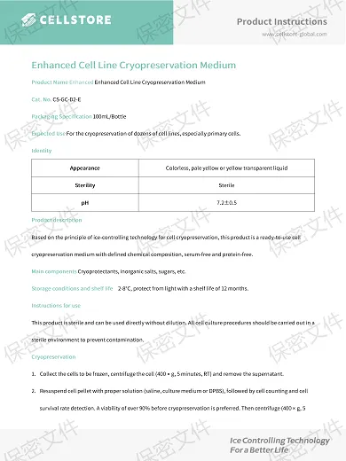 Enhanced Cell Line Cryopreservation Medium (CS-GC-D2-E)