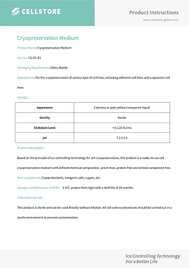 Cell line Cryopreservation Medium (CS-GC-D1)
