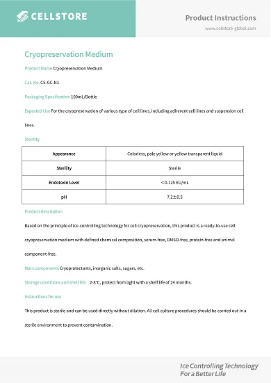 Cell Line Cryopreservation Medium (DMSO-free)(CS-GC-N1)