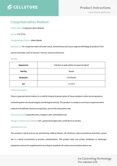 Tissue Cryopreservation Medium (CS-TC-D1)