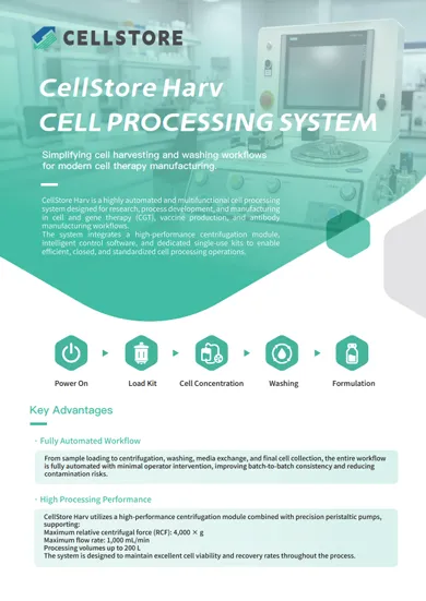 CellStore Harv Cell Processing System